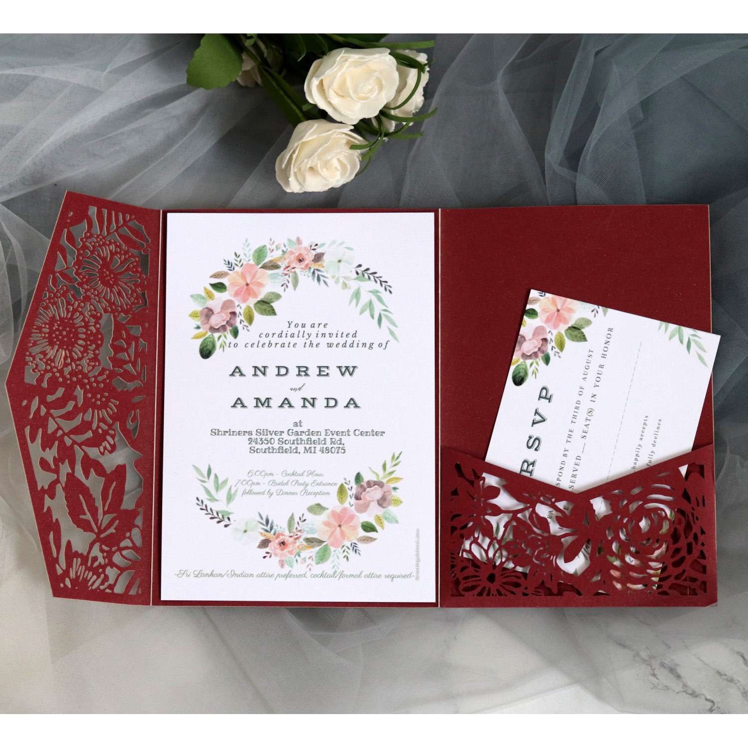 Business Annual Meeting Invitation Card Laser Cut Paper 